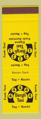 Matchbook Cover - Bergi Taxi Tag Nacht Eigene Funk Zentrale Germany?