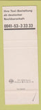 Matchbook Cover - Bergi Taxi Tag Nacht Eigene Funk Zentrale Germany?