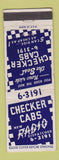 Matchbook Cover - Checker Cabs Taxi