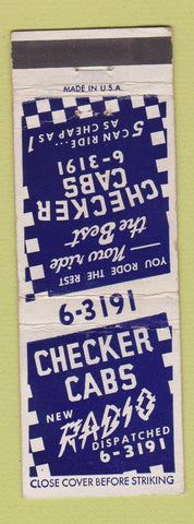 Matchbook Cover - Checker Cabs Taxi