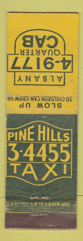 Matchbook Cover - Pine Hills Taxi Albany NY WEAR