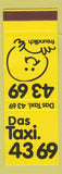 Matchbook Cover - Das Taxi Fruendlich Germany?