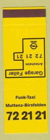 Matchbook Cover - Funk Taxi Muttenz Birsfelden Germany? SAMPLE
