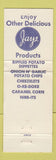 Matchbook Cover - Jays Potato Chips