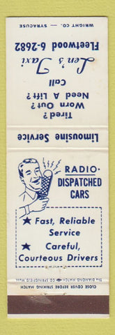 Matchbook Cover - Len's Taxi North Conway NH
