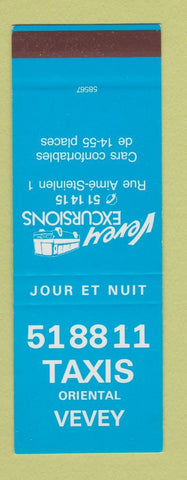 Matchbook Cover - Taxis Oriental Vevey Excursions SAMPLE