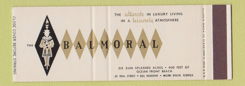 Matchbook Cover - Balmoral Hotel Miami Beach FL SAMPLE Full Length