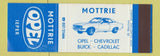 Matchbook Cover - Mottrie Opel Buick Cadillac Chevrolet Belgium SAMPLE
