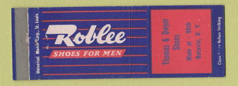 Matchbook Cover - Roblee Men's Shoes Thomas Dwyer Batavia NY