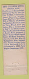 Matchbook Cover - United States Naval Hospital Chelsea MA Federal