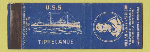 Matchbook Cover - USS Tippecanoe William Henry Harrison Navy