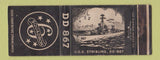 Matchbook Cover - USS Stribling DD 867 Navy WEAR