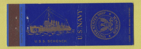 Matchbook Cover - USS Schenck Navy