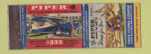 Matchbook Cover - Piper Cub Airplanes Federal WEAR