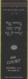 Matchbook Cover - 444 Court Spearfish SD CREASE