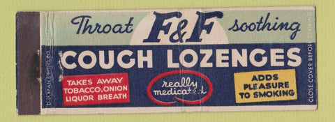 Matchbook Cover - F&F Cough Drops DD Bean WEAR