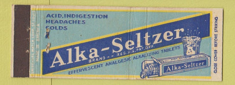 Matchbook Cover - Alka Selzer Antacid Full Length