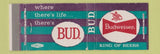 Matchbook Cover - Budweiser Beer Full Length
