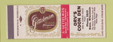 Matchbook Cover - Gettelman Beer Orv's Coon Den Dane WI