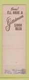 Matchbook Cover - Gettelman Beer Orv's Coon Den Dane WI