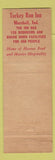 Matchbook Cover - Turkey Run Inn Marshall IN