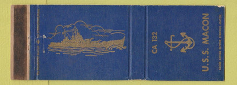Matchbook Cover - USS Maco CA 132 Navy WEAR