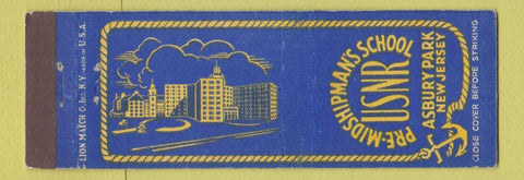 Matchbook Cover - Pre Midshipman's School Asbury Park NJ Navy