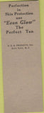 Matchbook Cover - Even Glow Tanning SAMPLE Glen Rock NJ