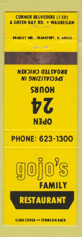 Matchbook Cover - Gojo's Family Restaurant Waukegan IL
