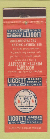 Matchbook Cover - Liggett Drug Stores Madison Touchton DD Bean