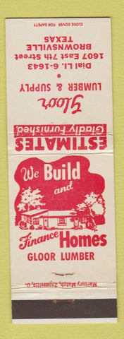 Matchbook Cover - Gloor Lumber and Supply Brownsville TX