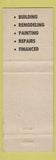 Matchbook Cover - Gloor Lumber and Supply Brownsville TX