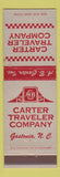 Matchbook Cover - Carter Traveler Company Gastonia NC