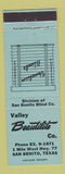 Matchbook Cover - Valley Beautilite Blinds San Benito TX BLUE
