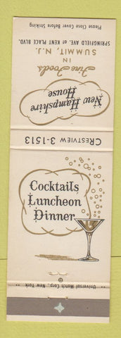 Matchbook Cover - New Hampshire House Restaurant Summit NJ