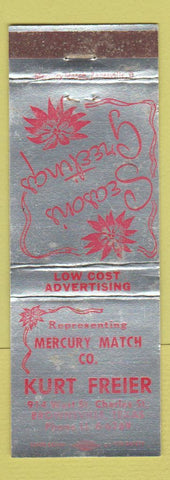 Matchbook Cover - Mercury Match Kurt Freier Brownsville TX Christmas WEAR