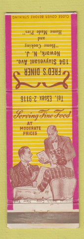 Matchbook Cover - Fred's Diner Newark NJ