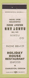 Matchbook Cover - Holiday House Restaurant Charleston OR
