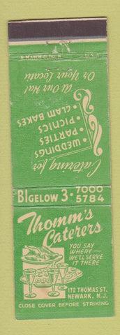 Matchbook Cover - Thomm's Caterers Newark NJ