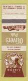 Matchbook Cover - Oliver's Pub Chicago Elmhurst IL WEAR