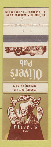 Matchbook Cover - Oliver's Pub Chicago Elmhurst IL WEAR