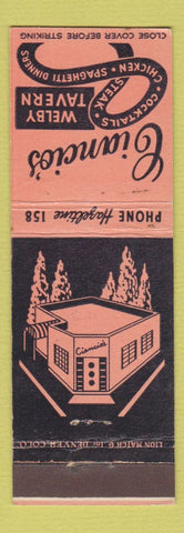 Matchbook Cover - Ciancio's Welby Tavern Denver Colorado