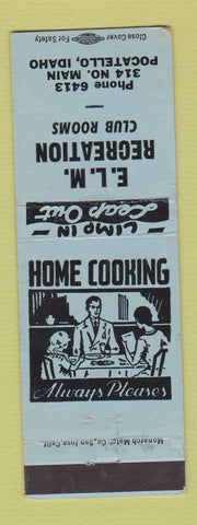 Matchbook Cover - Elm Recreation Pocatello ID