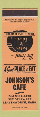 Matchbook Cover - Johnson's Cafe Leavenworth KS