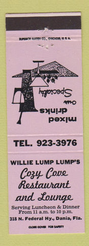 Matchbook Cover - Cozy Cove Restaurant Lounge Dania FL