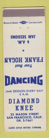 Matchbook Cover - Diamond Knee San Francisco CA Tired Tomato