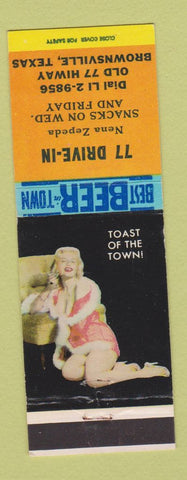 Matchbook Cover - 77 Drive In Brownsville TX Nena Zepeda pinup