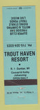 Matchbook Cover - Trout Haven Resort Dunbar WI