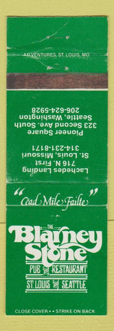 Matchbook Cover - Blarney stone Pub Restaurant St Louis MO Seattle WA