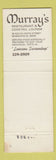 Matchbook Cover - Murray's Restaurant Minneapolis MN